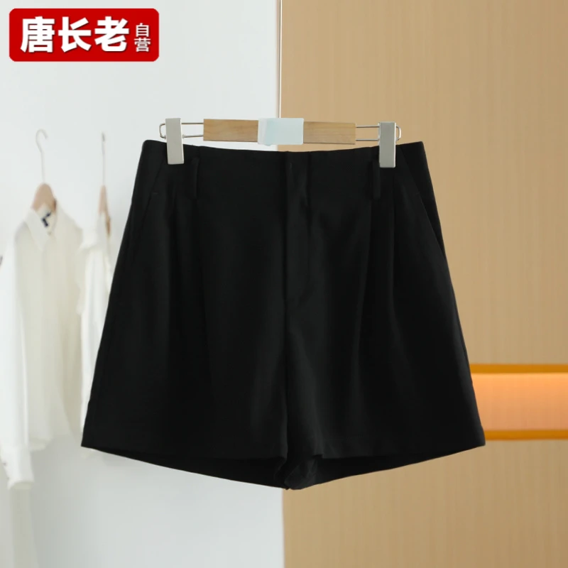 【唐长老自营】货号4752女装黑色宽松舒适通勤夏新款短裤M