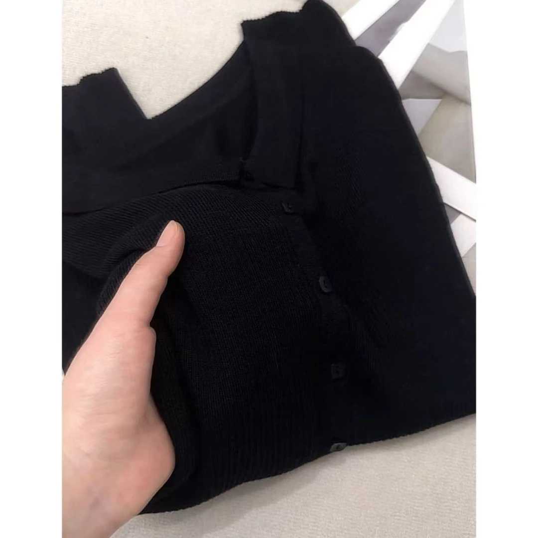 【松露黑】网红时尚休闲洋气百搭气质针织衫