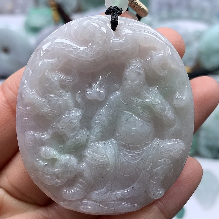 翡翠未镶嵌颈饰关二爷卡厚8.8+