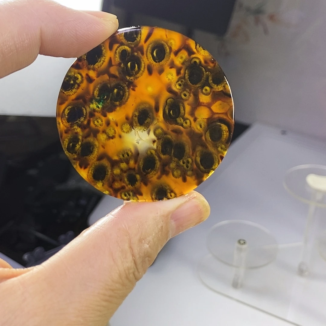 合成碳硅石非金属时尚图纹画面石饰品