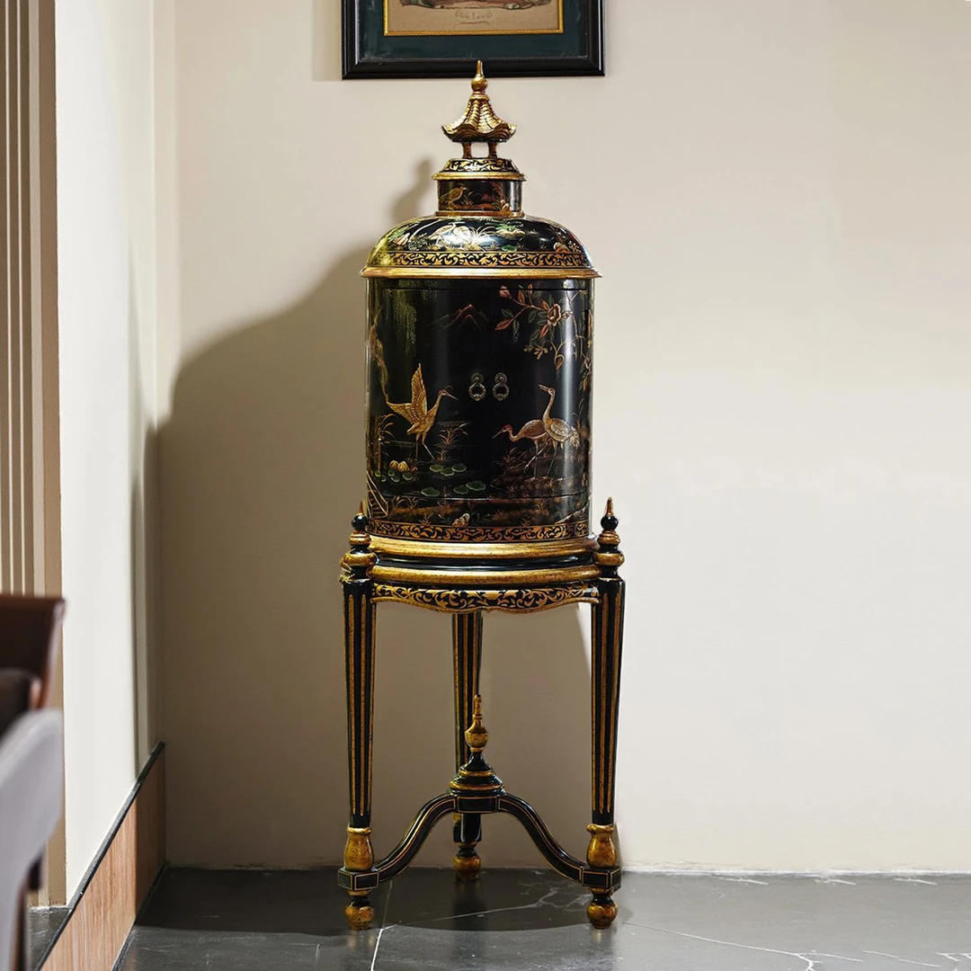 【本尼家】YS104法式中国风古典餐厅客厅墙角三脚装饰柜储物柜