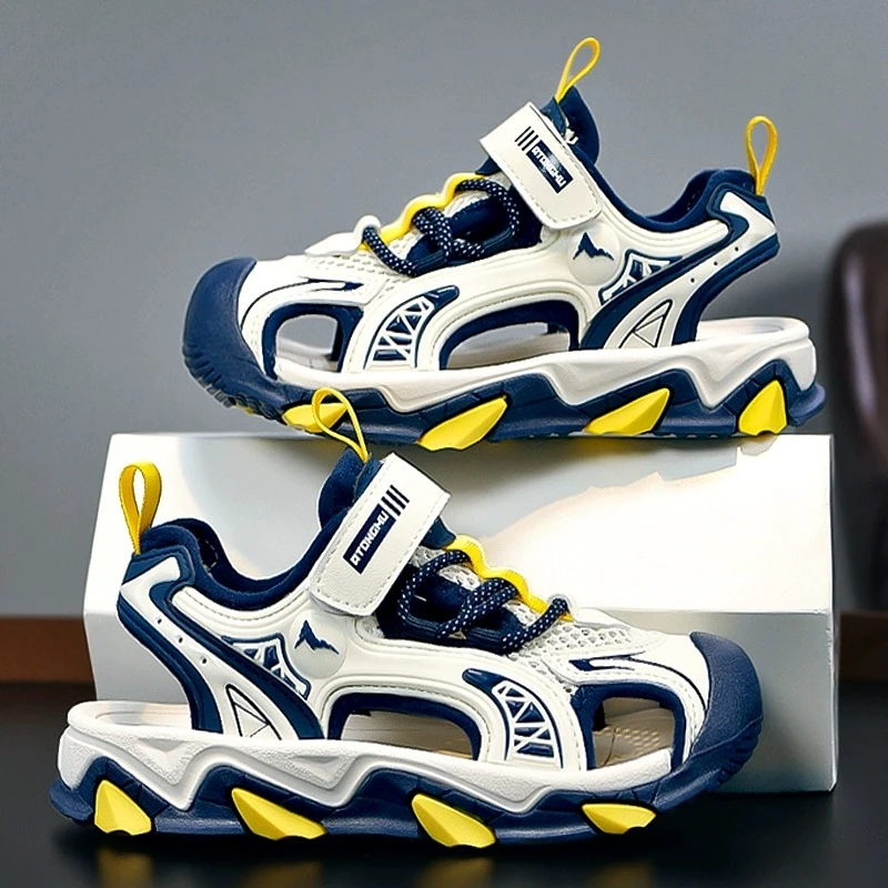 ABC 男童包头凉鞋2025夏季新款儿童运动沙滩鞋中大童防滑包头凉拖