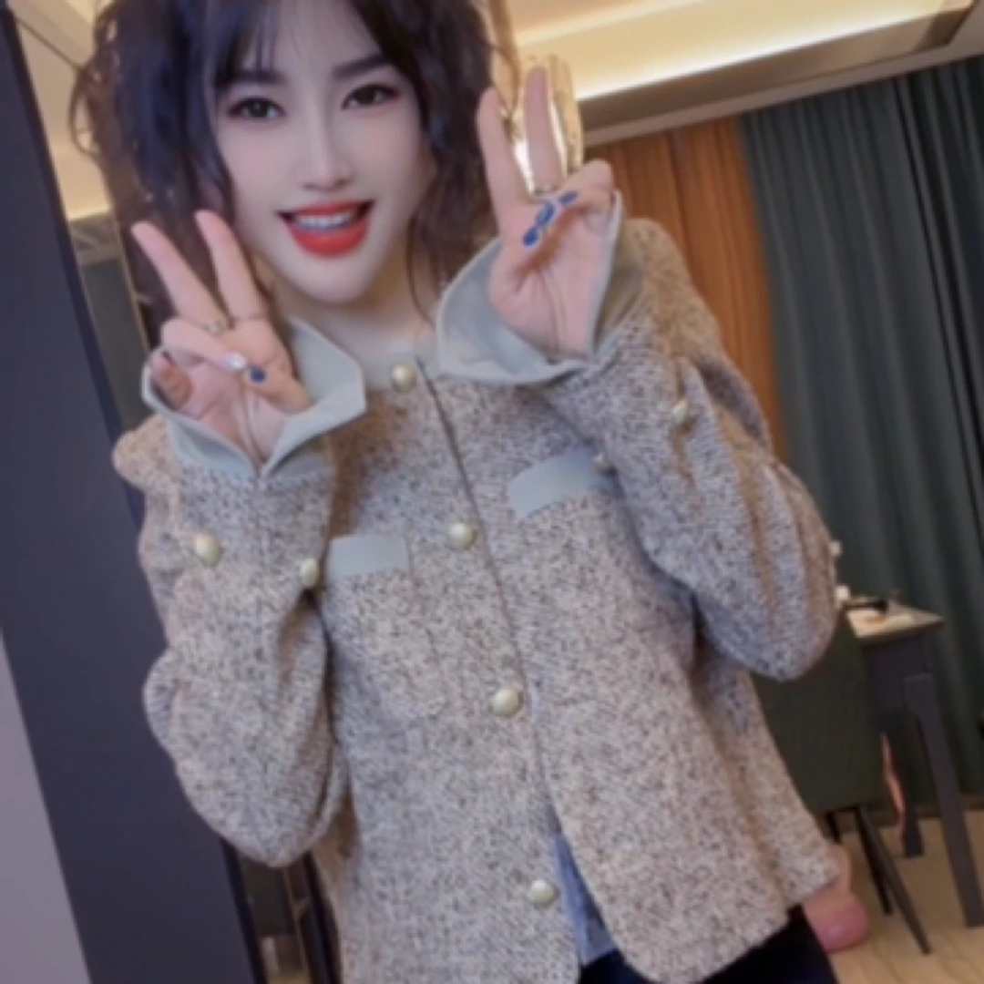 咖色复古百搭小香风短外套女春秋设计感小众时尚上衣