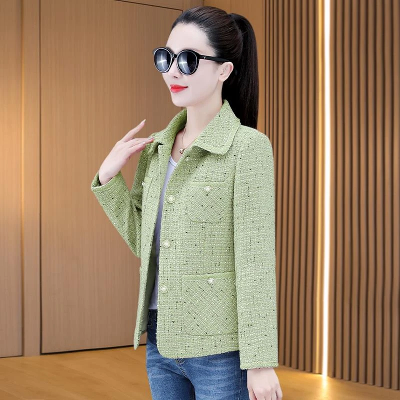 小香风外套女2025新款爆款春秋贵夫人妈妈小个子高端短款上衣