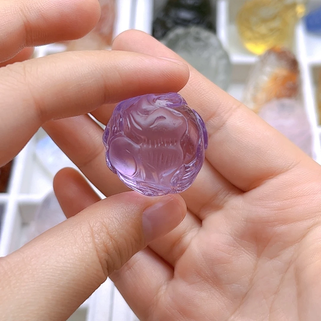 未镶嵌颈饰水晶光*盐紫狐球