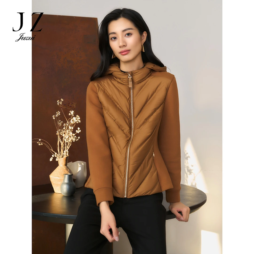 商场同款JZ玖姿JWED03338休闲式通勤风鸭绒显瘦修身羽绒女冬季款