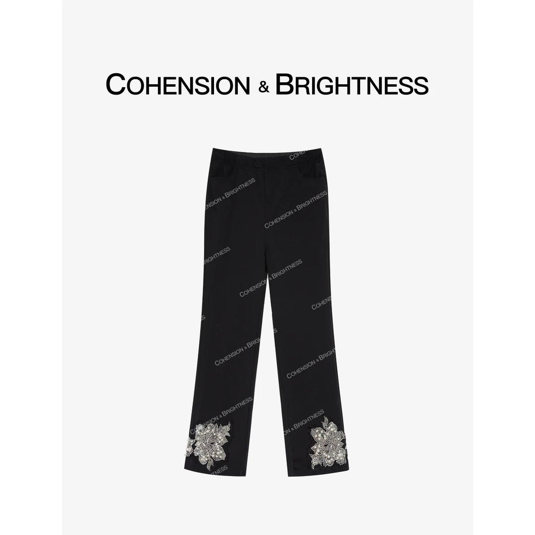 凝慧【瘦瘦裤】时尚休闲裤瘦腿裤纸片裤钉珠七分裤KO098