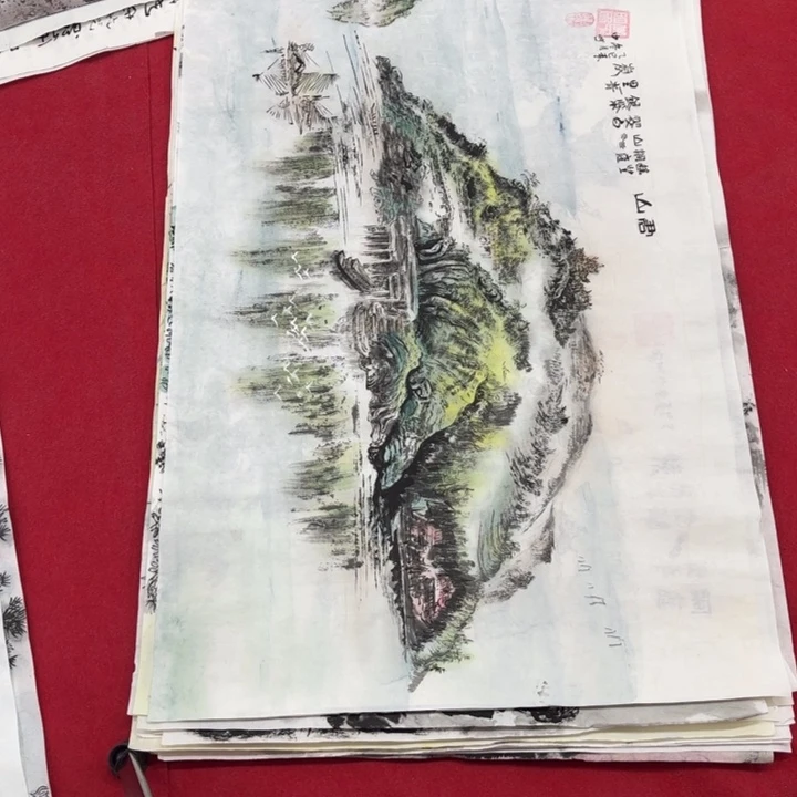 国画花鸟等图案为一体而