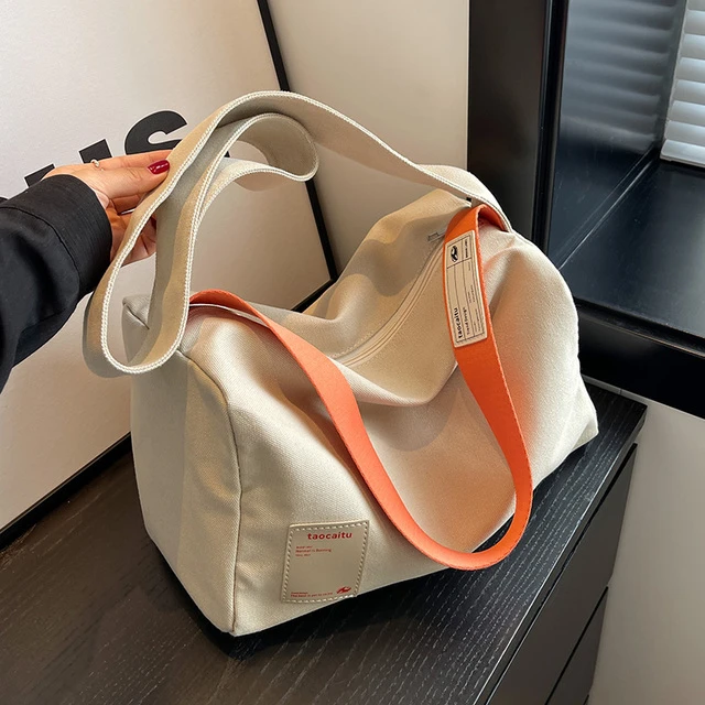 帆布包女夏2025新款时尚大容量吐司枕头包高级感休闲宽肩带腋下包