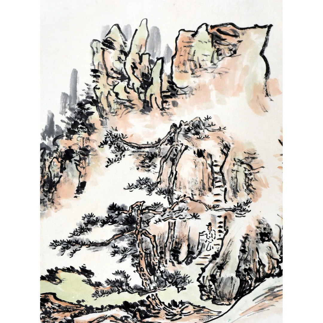 HM7142 百步云梯 50×47cm 纸本立轴 2.1平尺