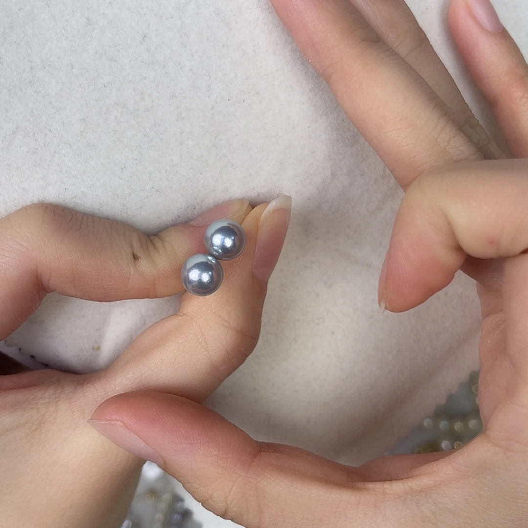 银S925镶嵌耳饰海水珍珠