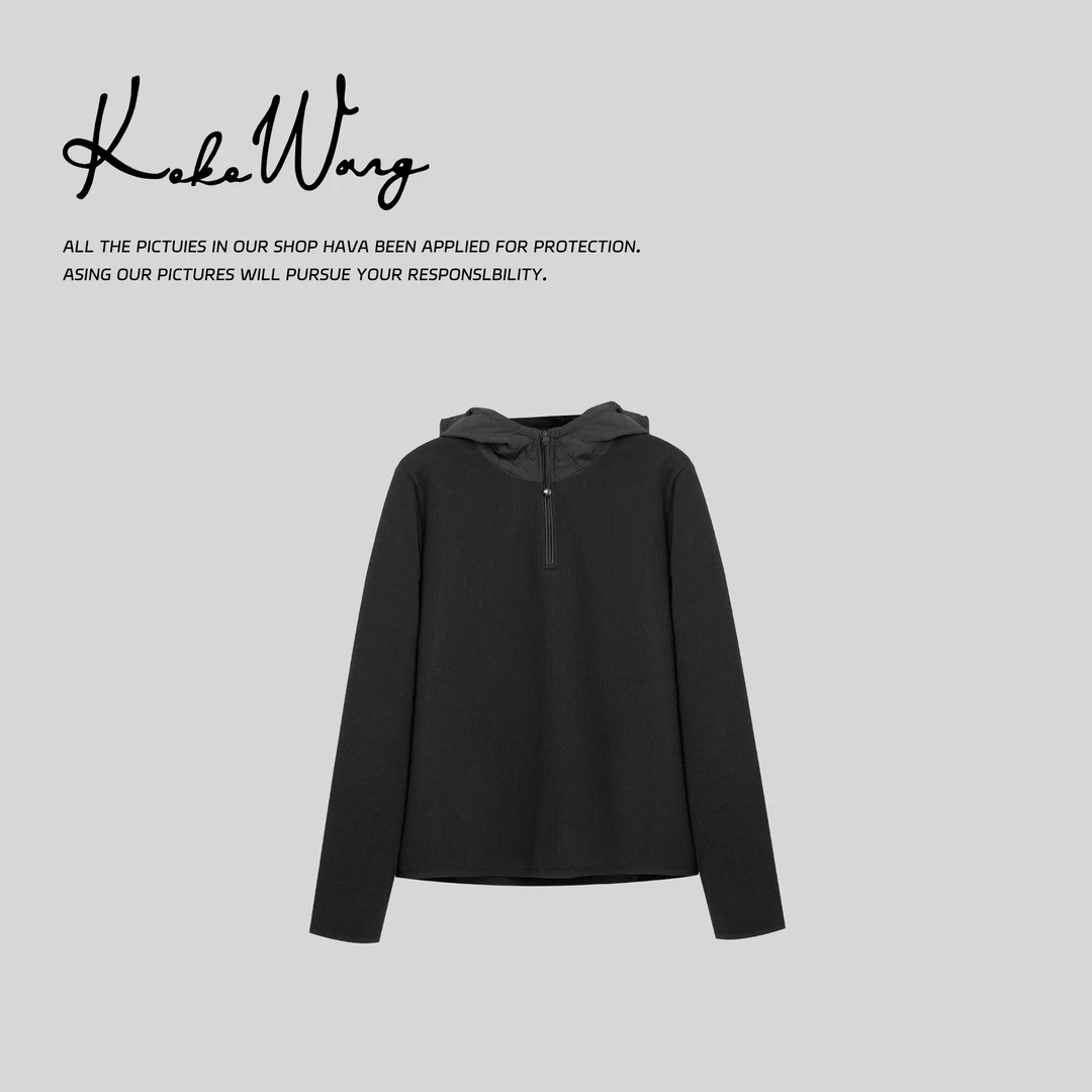KOKO WNAG早春极简风半拉链连帽通勤百搭上衣小衫544924L19T41