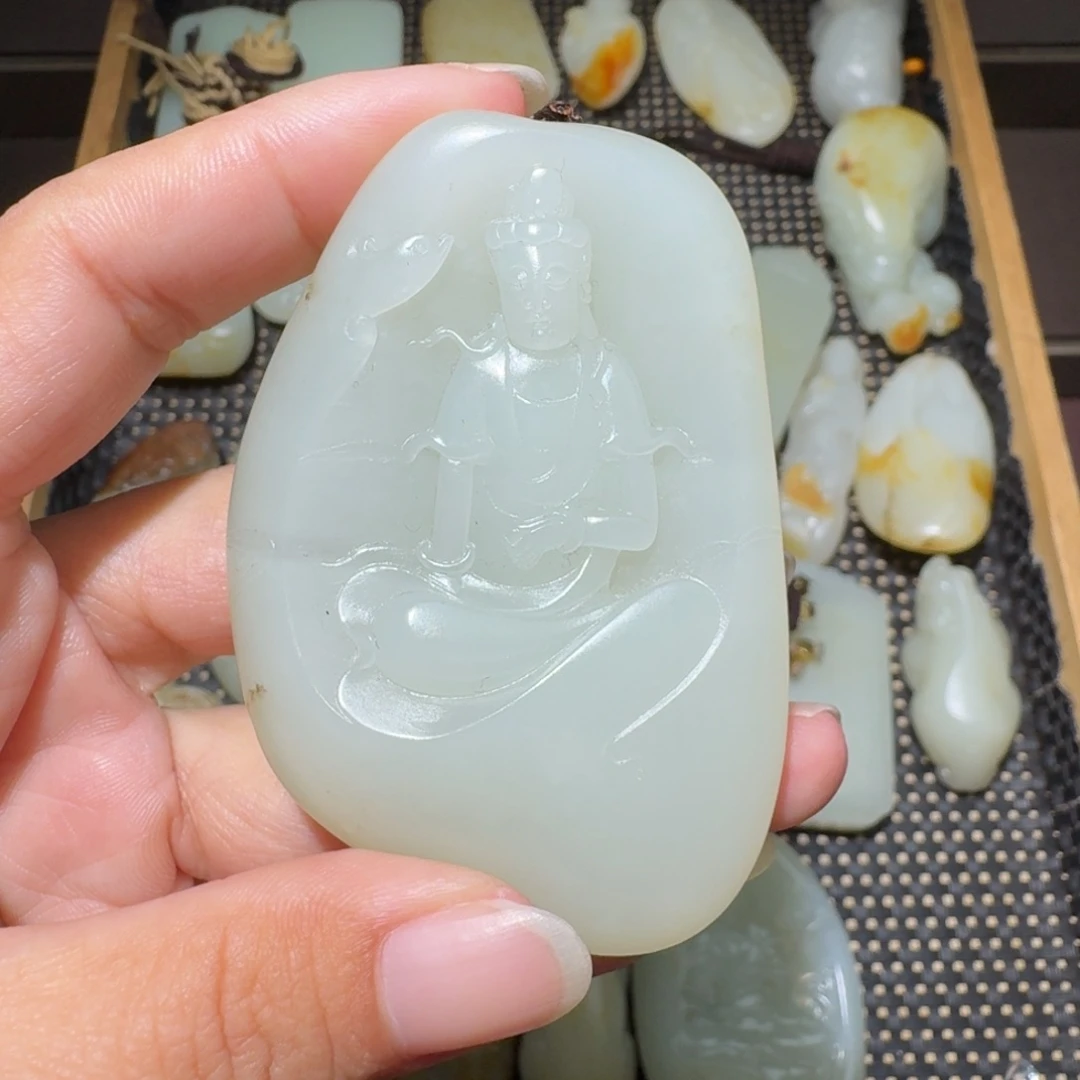 和田玉未镶嵌吊坠(不含链)