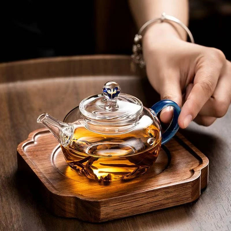 家用高端精致泡茶壶纯手工小容量加厚耐热泡茶壶凤尾花珠泡茶煮茶