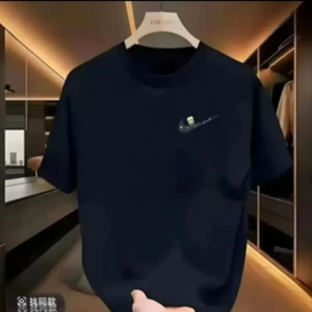 2025男装T恤纯棉宽松型夏季短袖男款圆领情侣时尚休闲