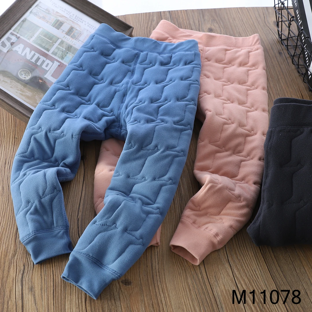 【MIEVE DUCK】冬款蚕丝羊毛加厚中大童内穿校服神裤长裤11078