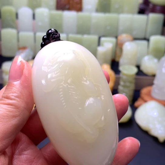 石材方解石手把件