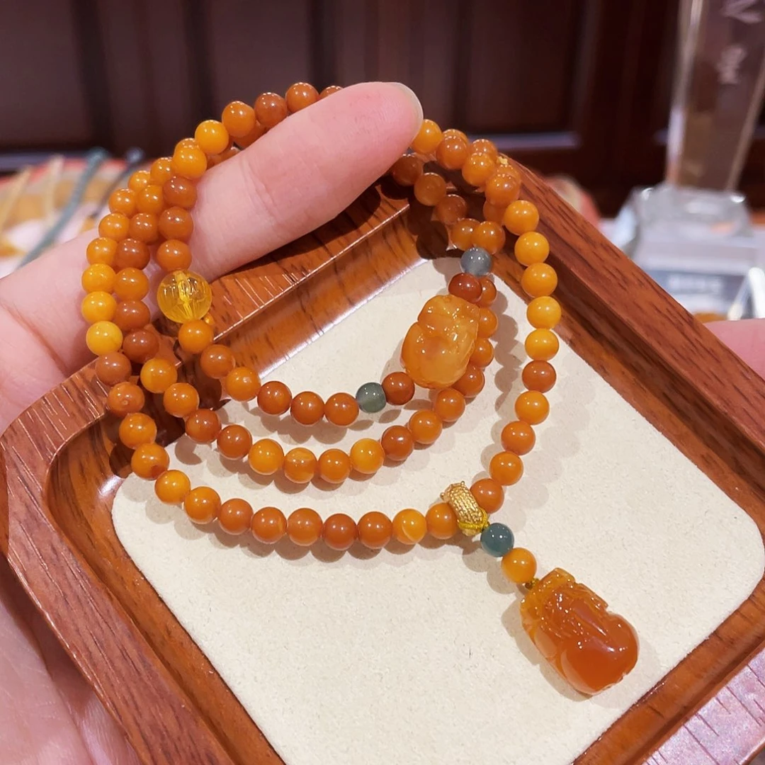 未镶嵌蜜蜡手链手串