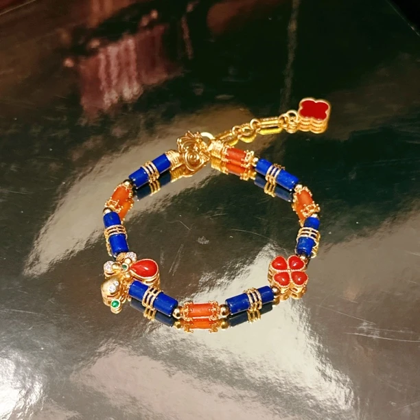 原创国风青金石小蛇设计款手链/本命年礼物【天玺珠宝】