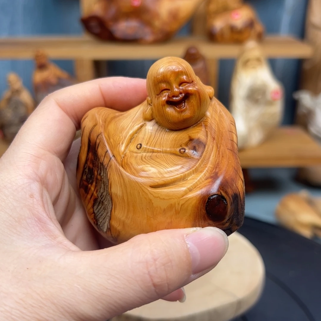 木深**鱼崖柏木摆件手把件
