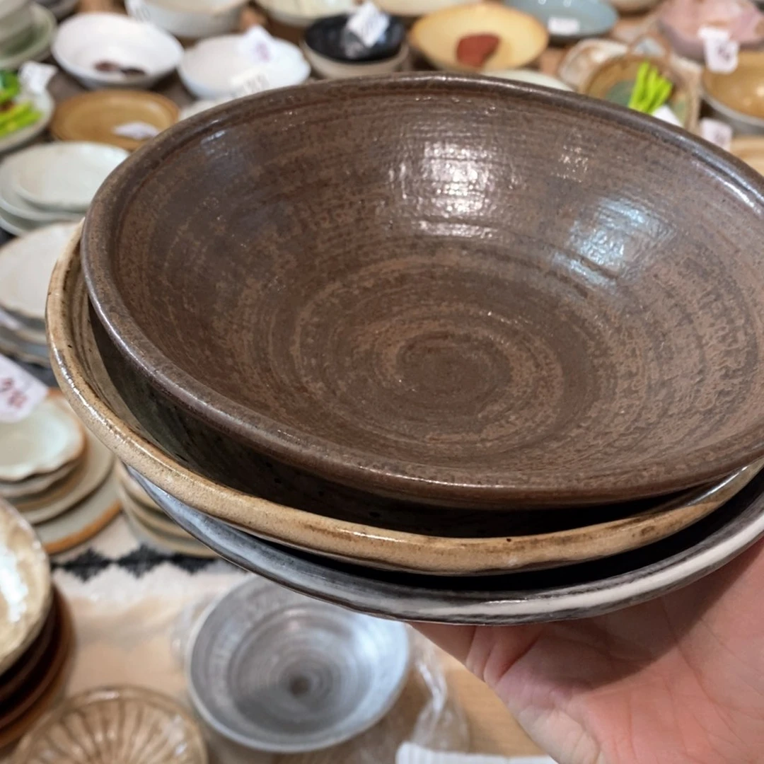 今囍陶器粗陶餐具3件