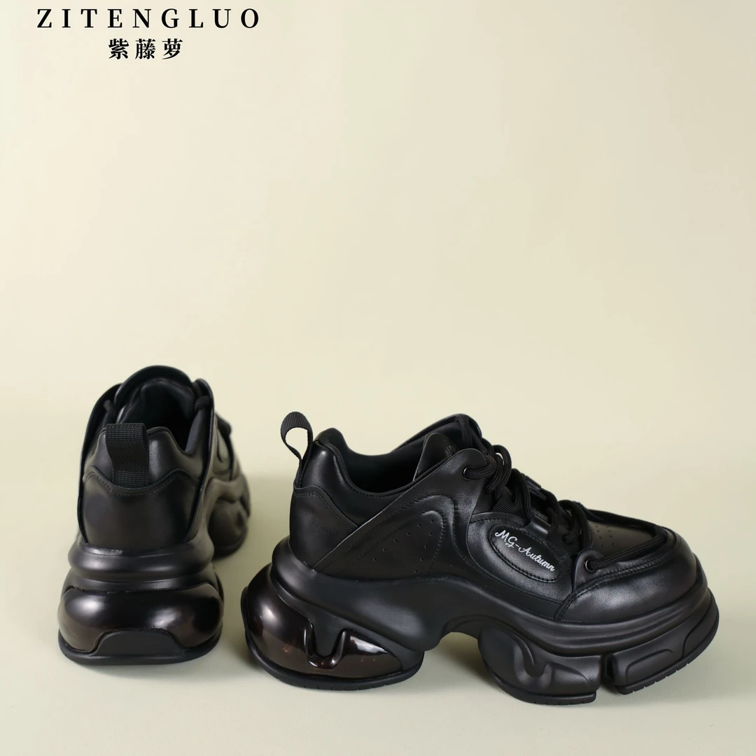 Z紫藤萝松糕厚底气垫舒适百搭款休闲鞋
