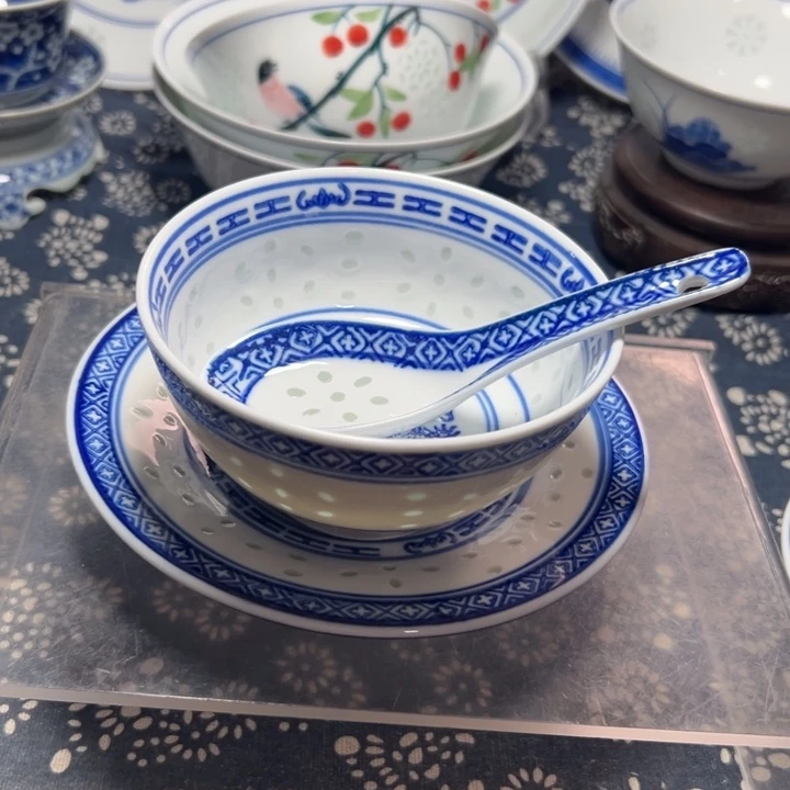 青花玲珑的三件套