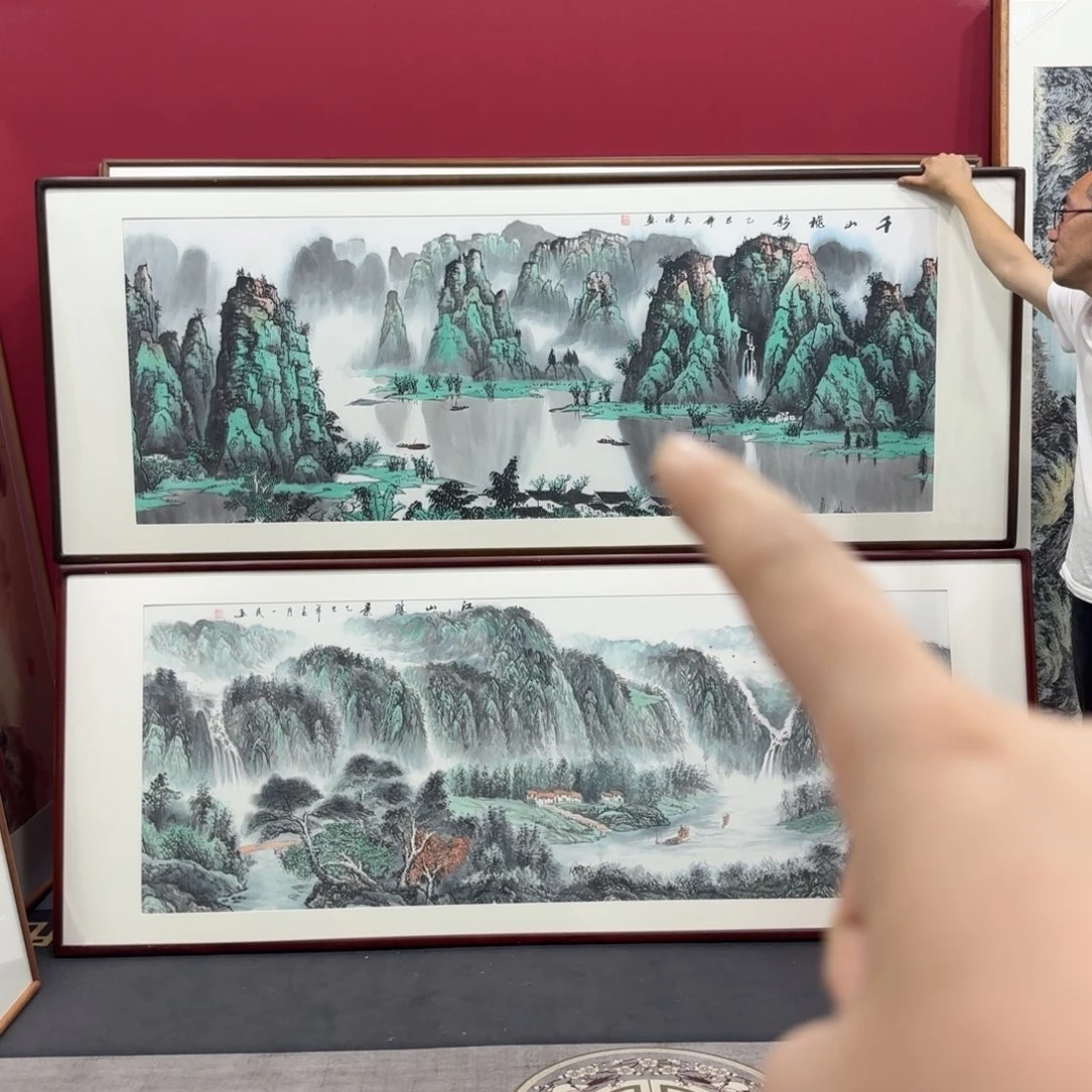 国画带框绘画210/80尺寸