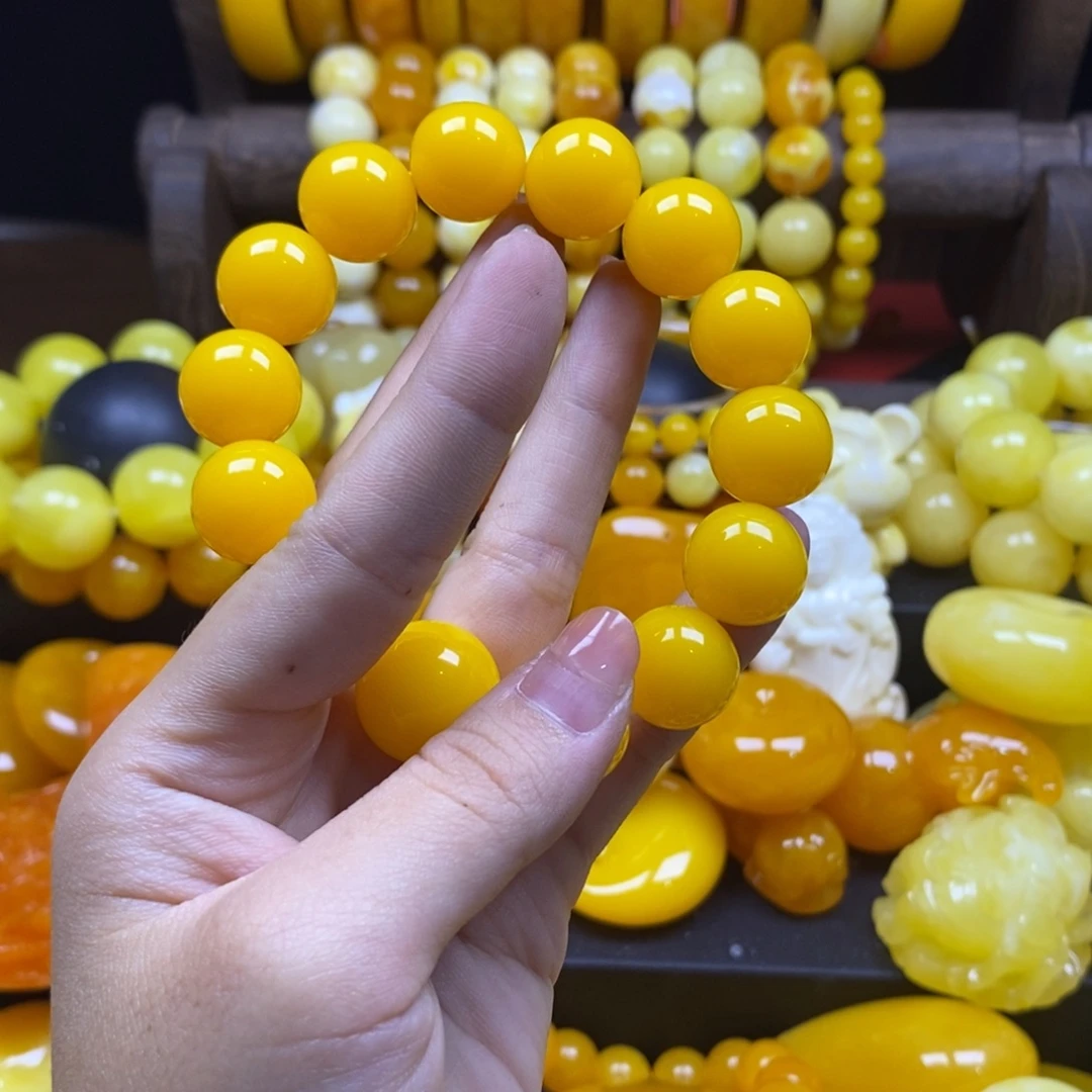 明***圆非金属树脂全品无暇满油满蜜鸡油黄16