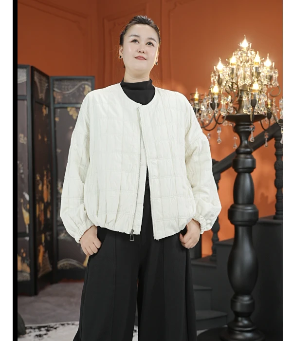 懂您私服秋冬新款今年流行圆领长袖棉服慵懒风小众拉链外套2882