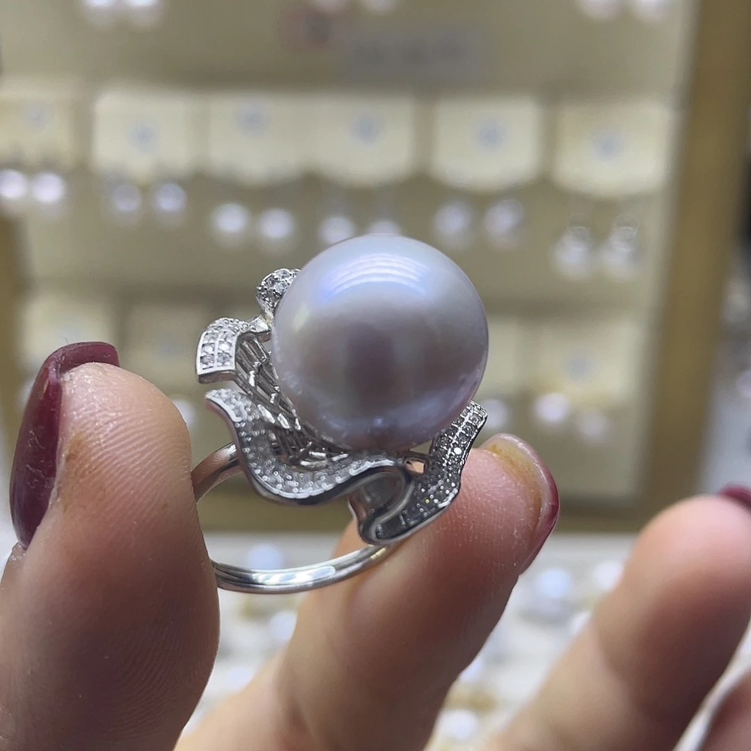 淡水珍珠戒指银S925镶嵌