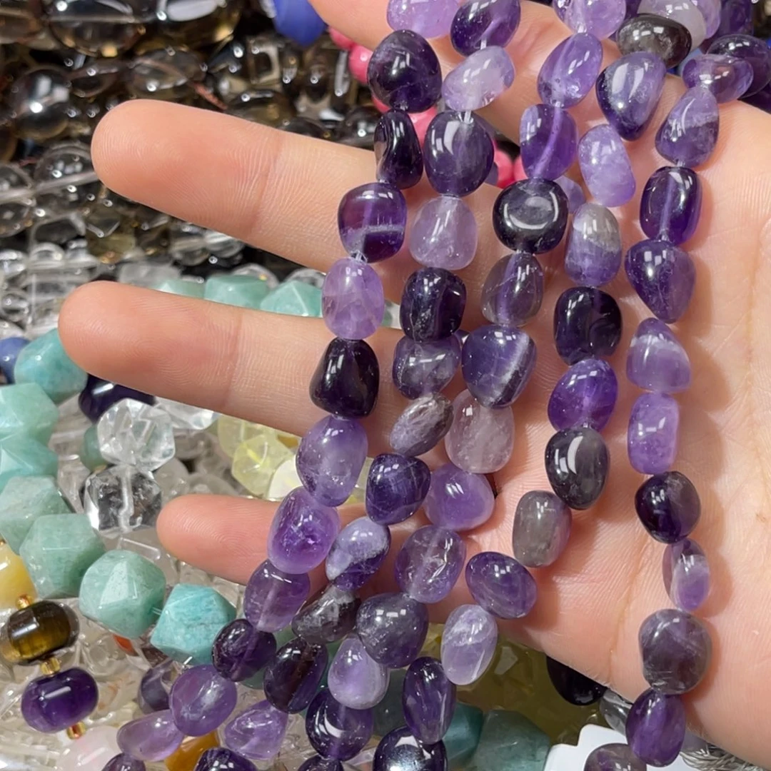 珠宝半成品银S925镶嵌紫晶乌拉圭紫水晶糖豆