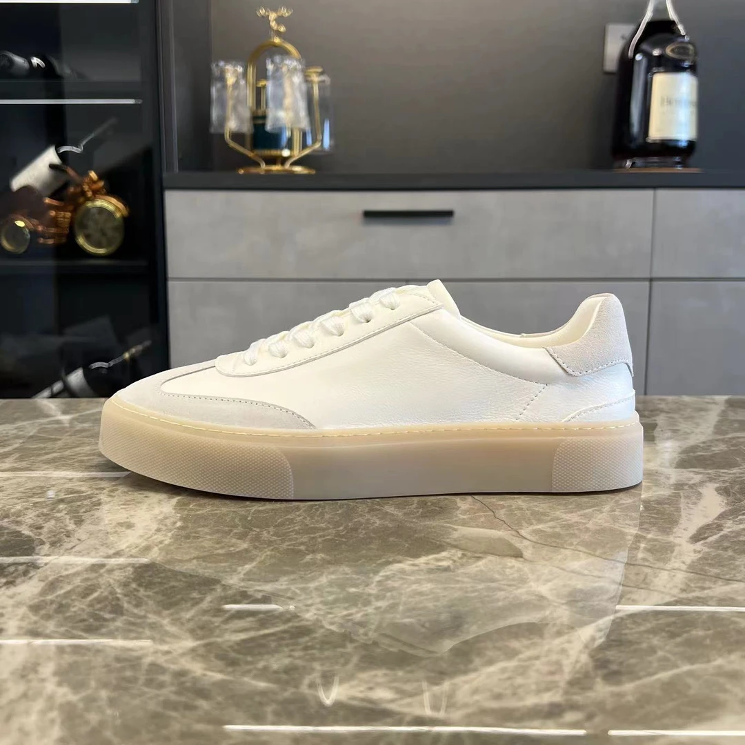 Y2L夏季男款时尚百搭休闲干净白色透气低帮真皮男士经典韩版潮鞋