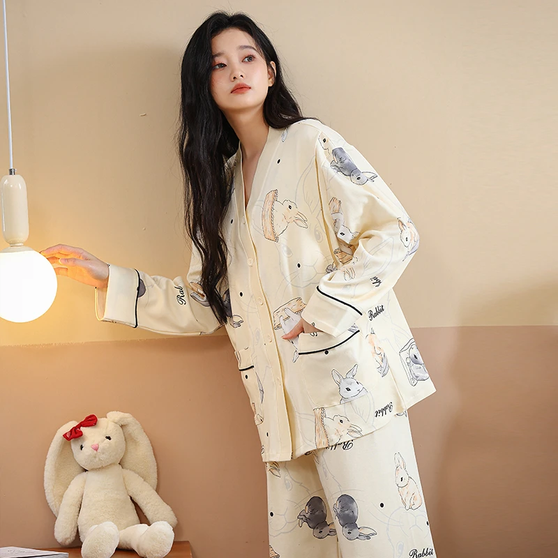 【云感棉-带胸垫月子服】产前产后孕期哺乳期家居服吸汗透气春秋季