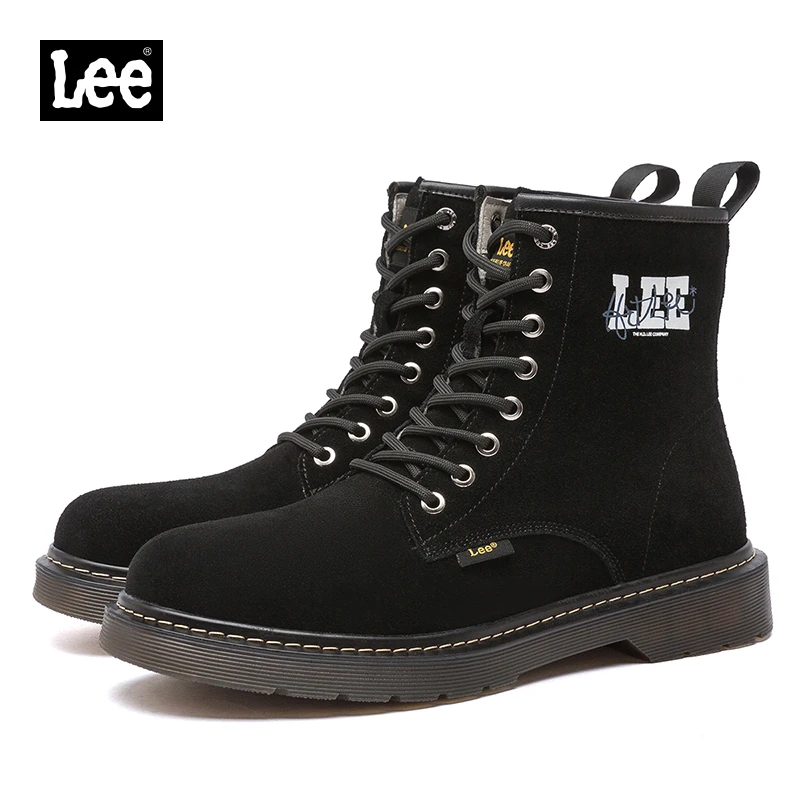 Lee情侣鞋2025春季新款中帮马丁靴男英伦风休闲大黄靴男士短靴女