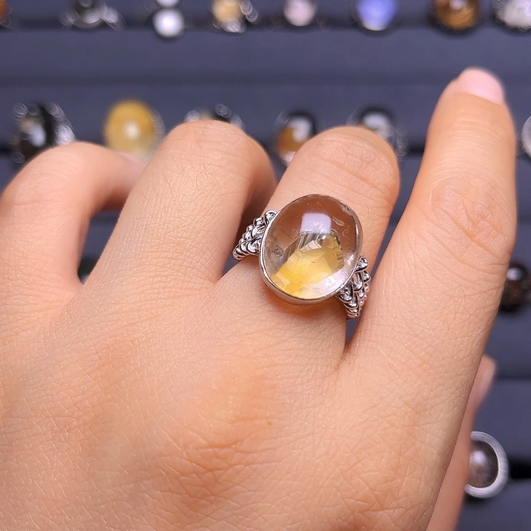 水晶戒指银S925镶嵌涅**生天然