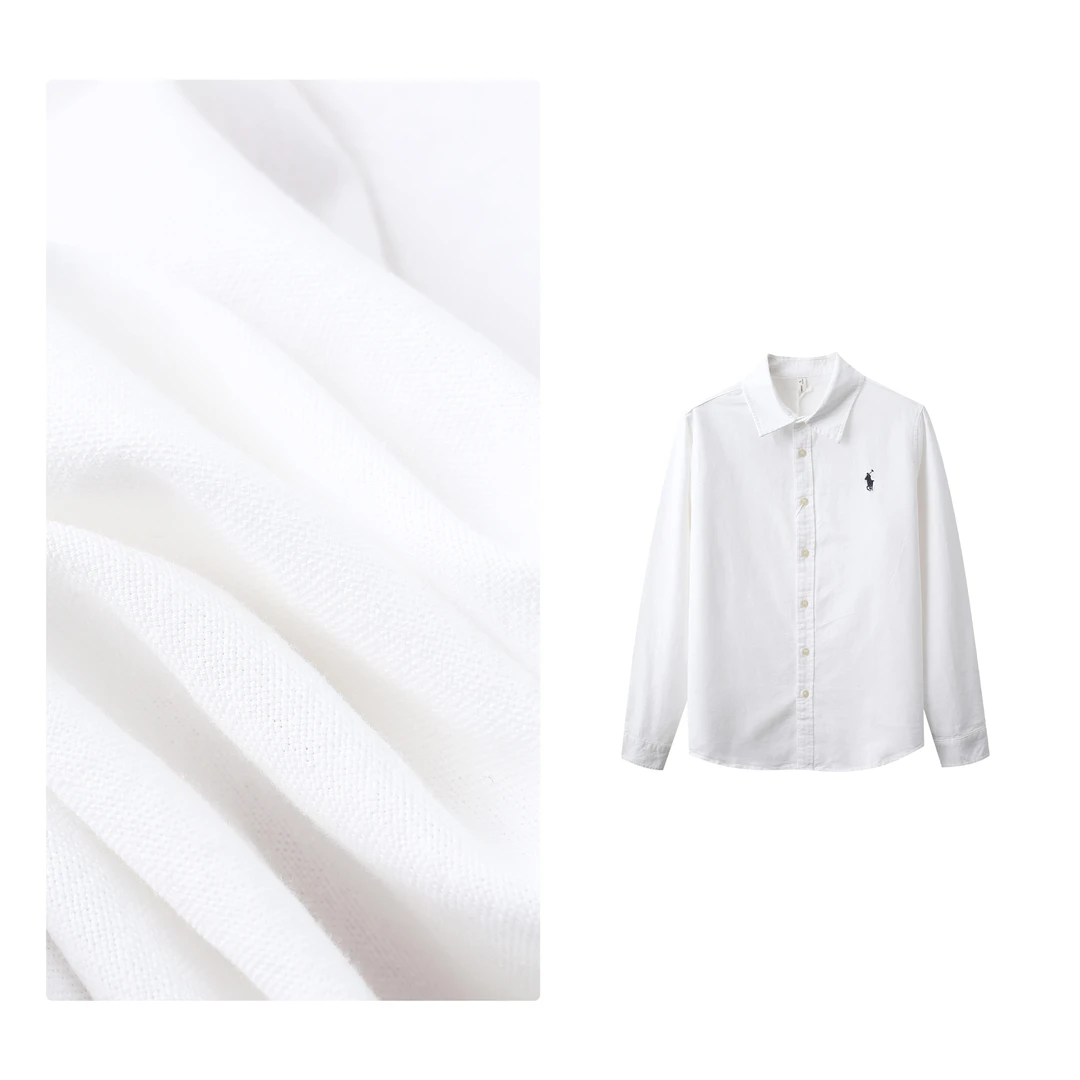 B 门店54&9!格雷白衬衫」高品质100%全棉刺绣百搭翻领外套女C23671