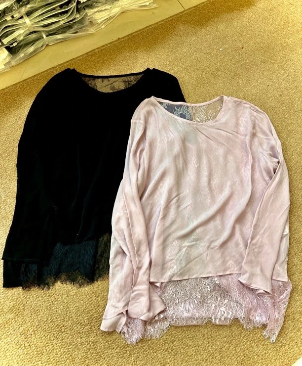 林杠杠夏季新品/拼接蕾丝上衣(会皱 建议手洗)