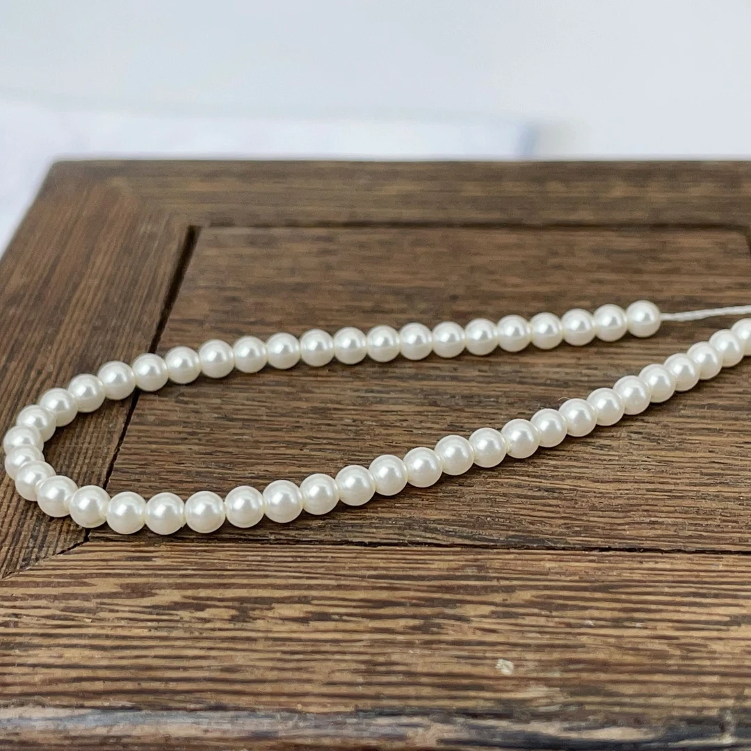 【千奇饰品】A426施家贝珠散珠白色小隔珠约3mm【20个装】