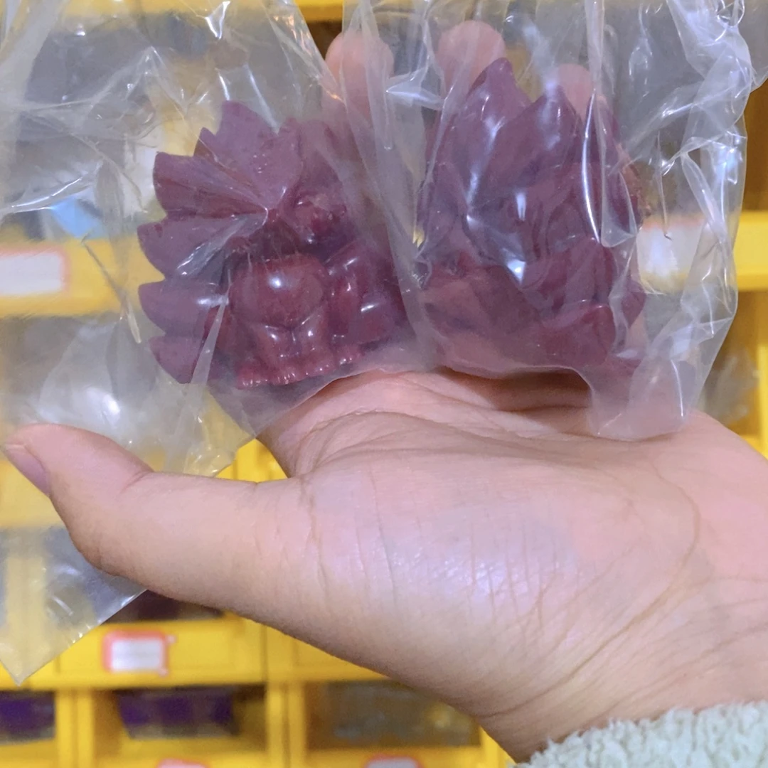天然辰砂一对凤九摆件
