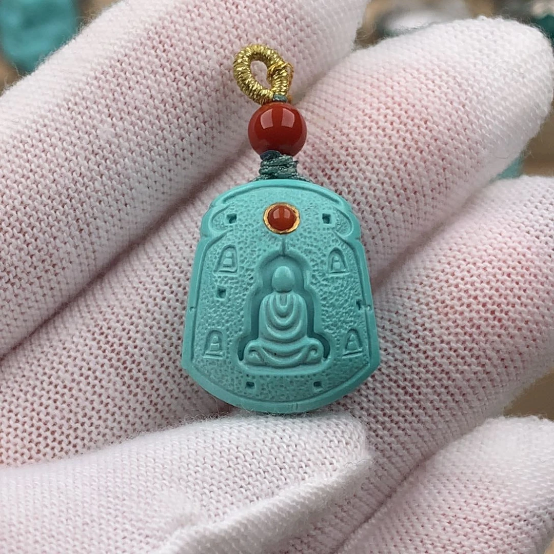 绿松石配饰未镶嵌无相佛吊坠