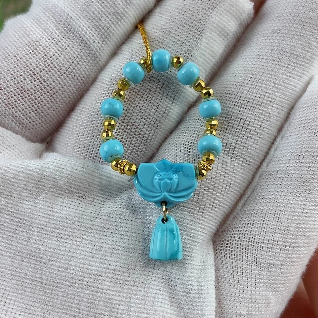 绿松石珠宝奇石18K金镶嵌