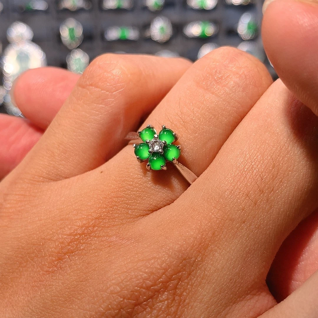 翡翠银S925镶嵌戒指