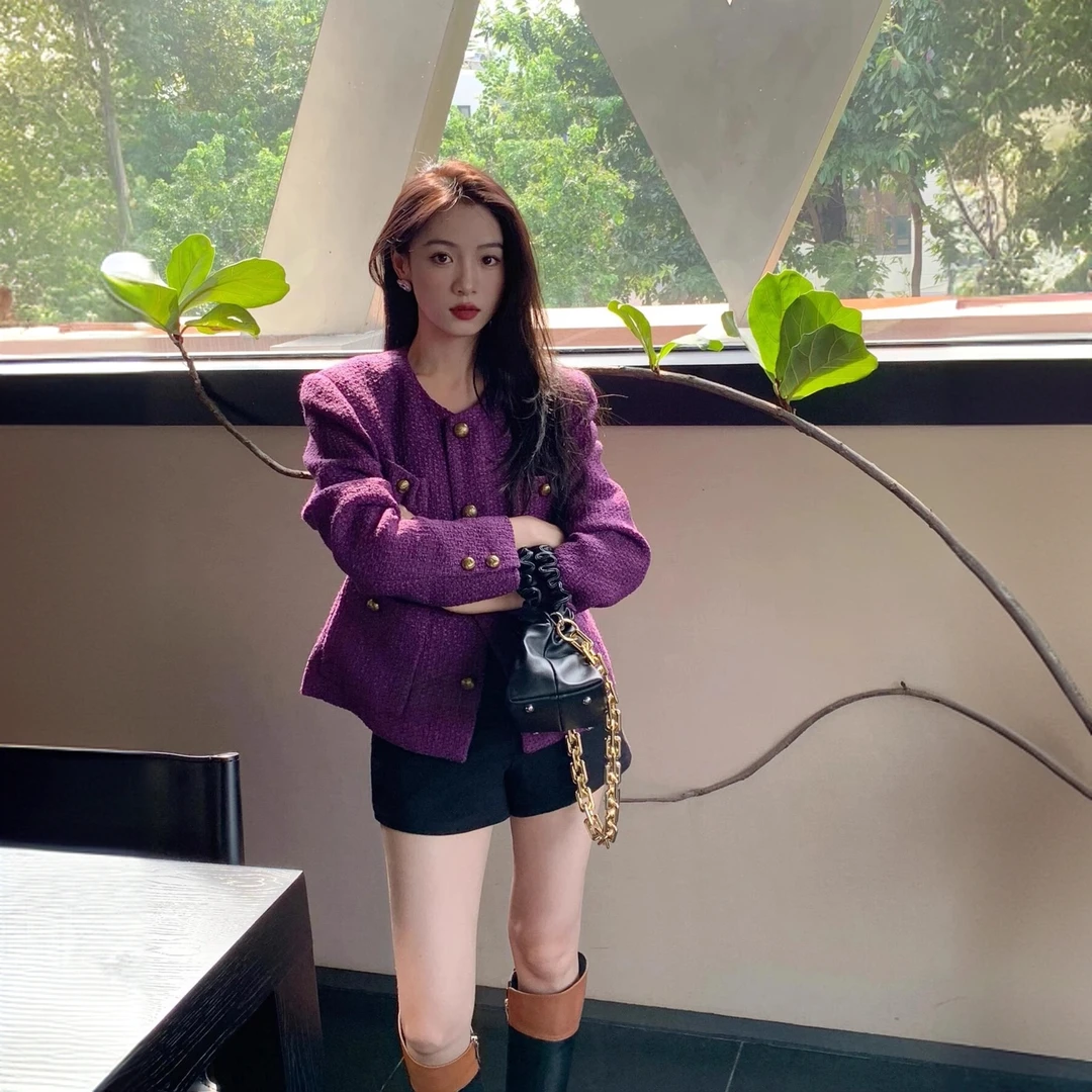 贵气千金小香风外套女春秋别致独特超好看高级感气质短款开衫上衣