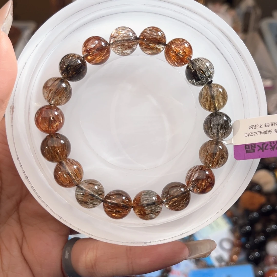 水晶未镶嵌手链黑金超11m