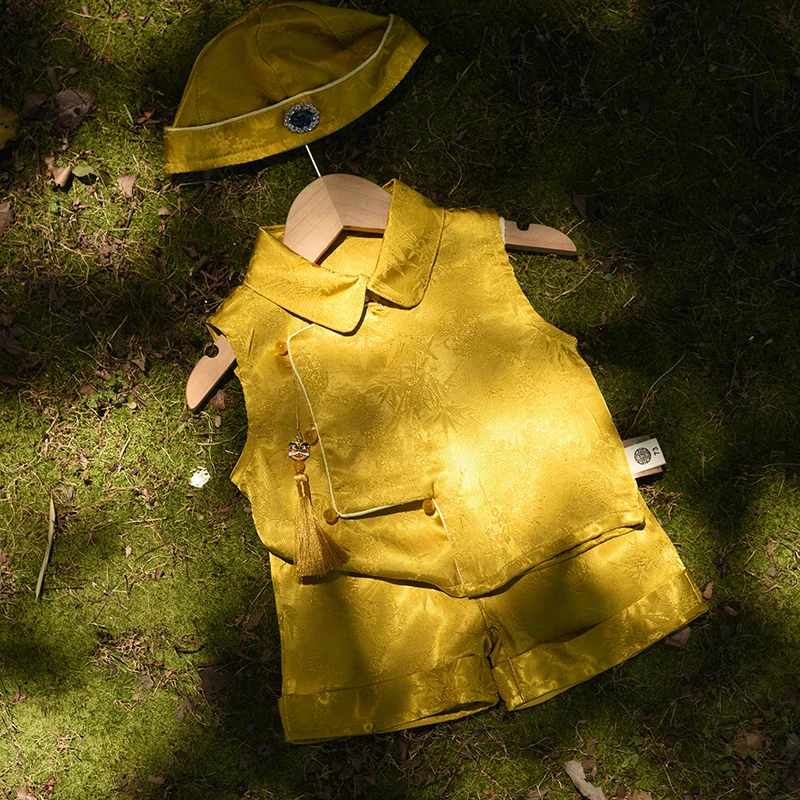 【琅金】一周岁礼服男童夏季薄款儿童唐装宝宝抓周宴衣服中国风汉服