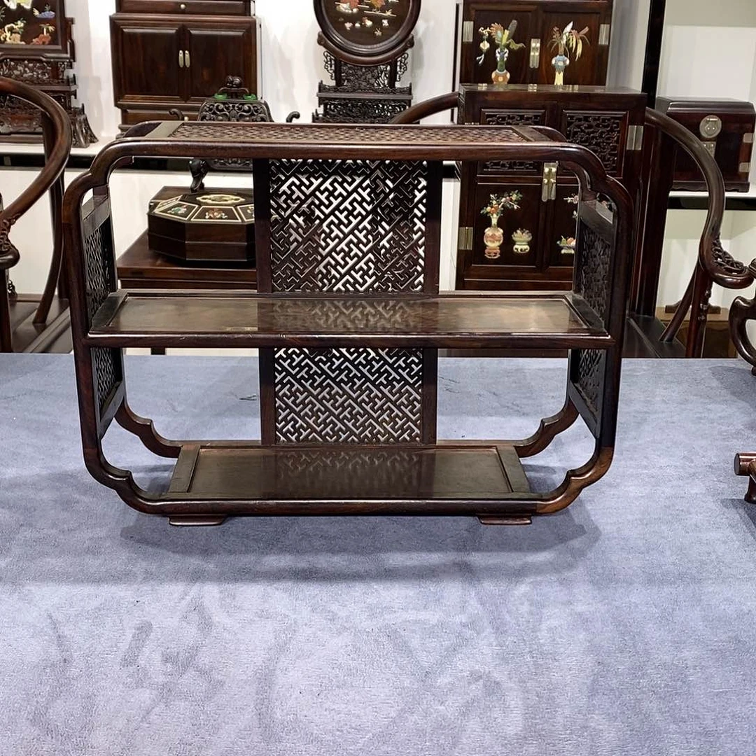 红酸枝木类成套家具呜*哈茶边柜