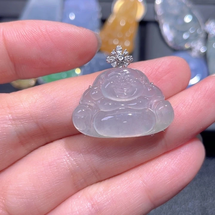 颈饰18K金镶嵌翡翠翡翠