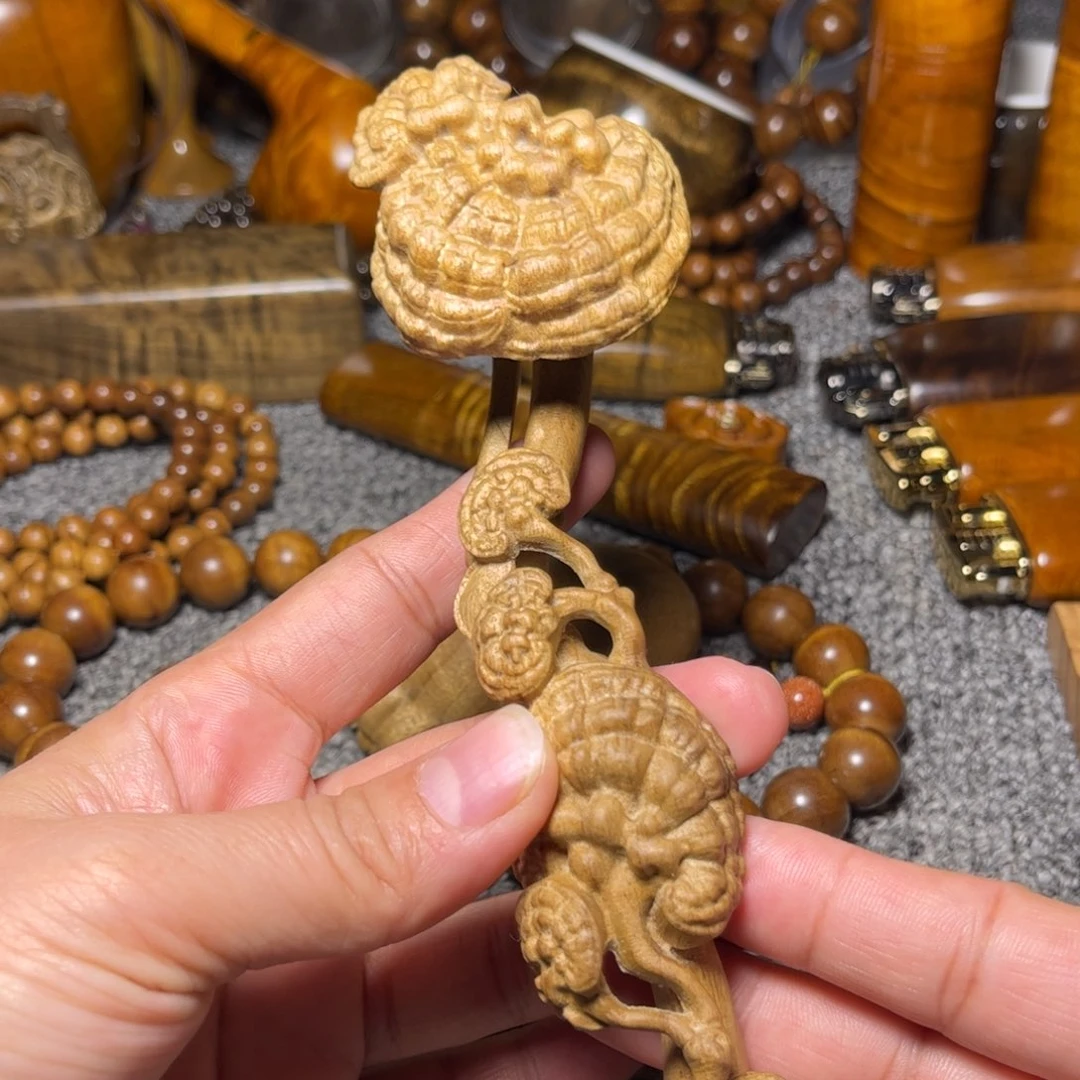 金丝楠灵芝如意摆件