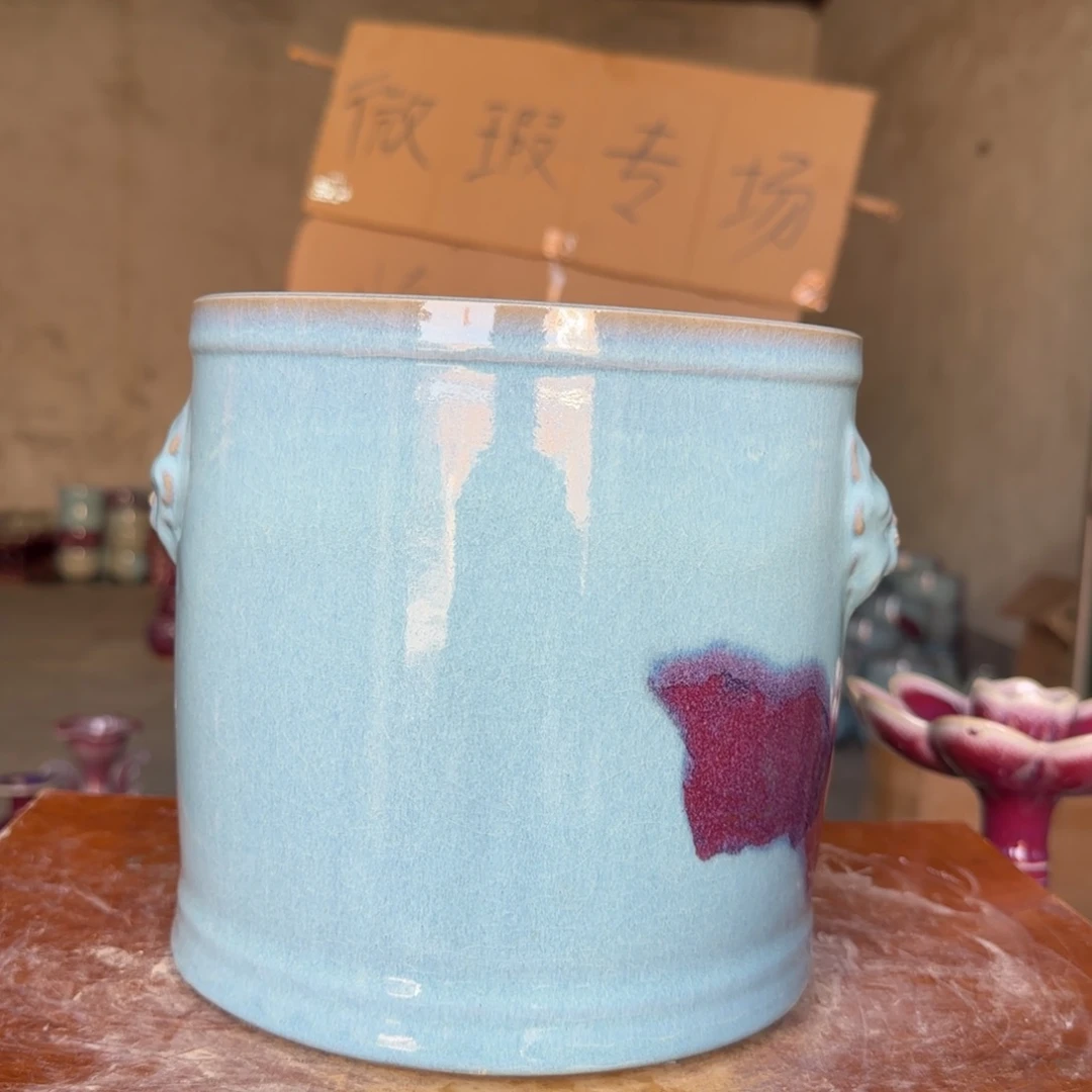 陶摆件郑家钧窑摆件微瑕